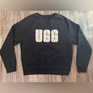 UGG Logo Fleece Crewneck Sweatshirt – Black Women’s Small